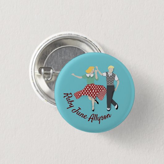 Swing Dance Couple Ronde Button 3,2 Cm (Voorkant /achterkant)
