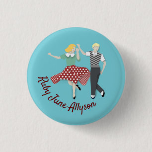Swing Dance Couple Ronde Button 3,2 Cm