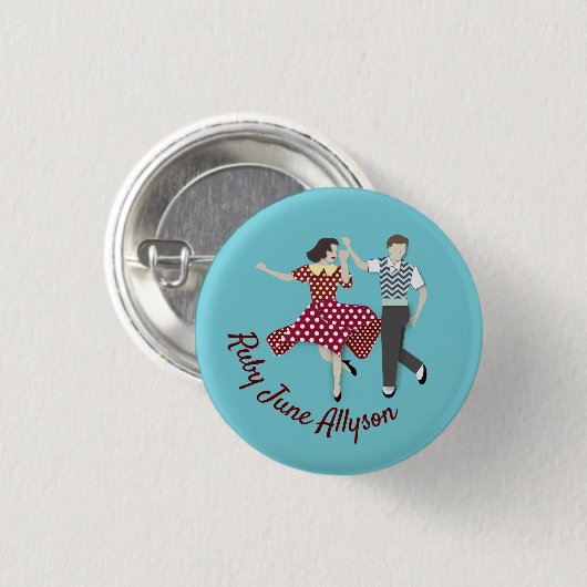 Swing Dance Couple Ronde Button 3,2 Cm (Voorkant /achterkant)