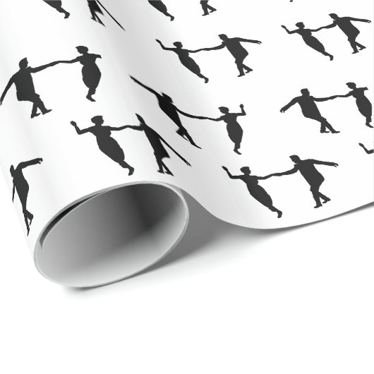 Swing Dance Couple Silhouettes Gift Wrapping Paper Cadeaupapier (Rol Hoek)