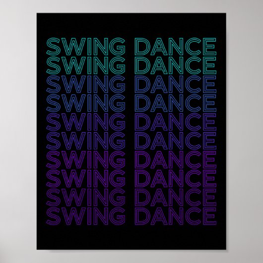 Swing Dance Dancing Retro Swing Dancer Poster (Voorkant)