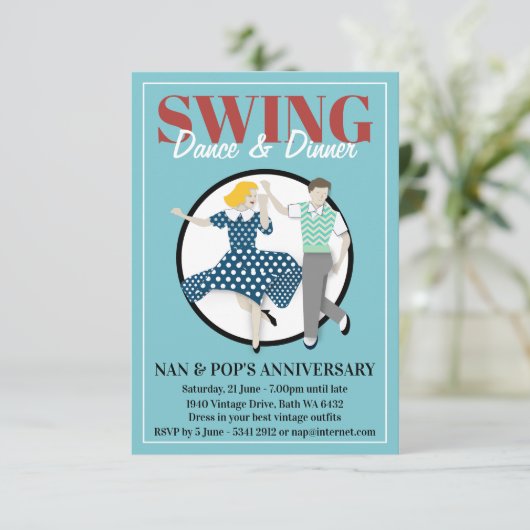 Swing Dance Kaart (Staand voorkant)