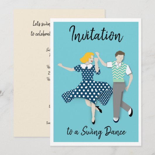 Swing Dance Kaart (Voorkant / Achterkant)