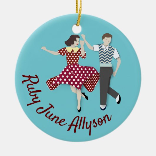 Swing Dance Keramisch Ornament (Voorkant)