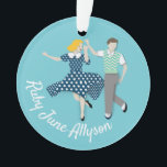 Swing Dance Ornament<br><div class="desc">Swing dance design with customisable text.</div>