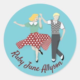 Swing Dance-paar Ronde Sticker