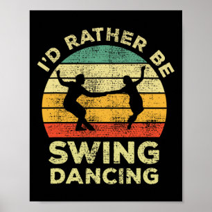 Swing Dance Retro Cadeaucode in plaats van te tek Poster