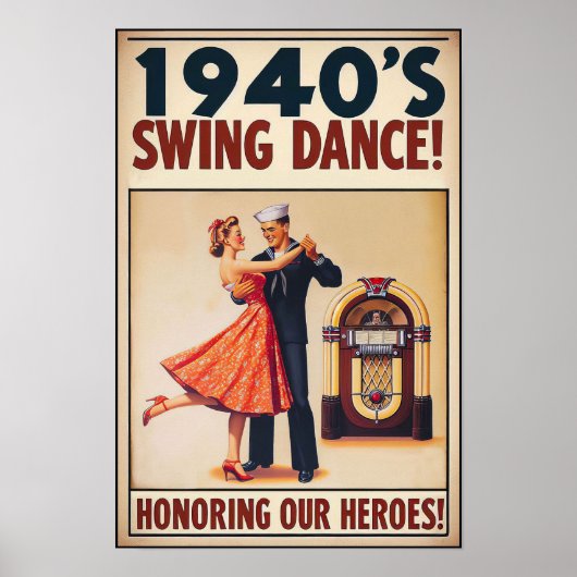  Swing Dance Saluut voor Service Poster (Voorkant)