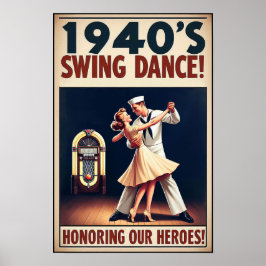 Swing Dance Saluut voor Service Poster
