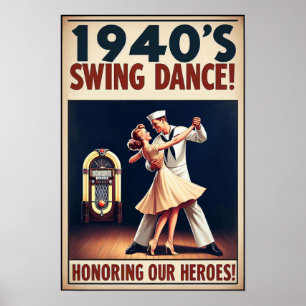 Swing Dance Saluut voor Service Poster