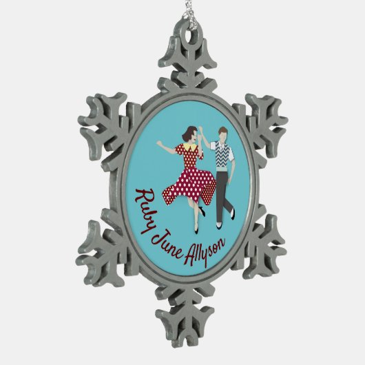 Swing Dance Tin Sneeuwvlok Ornament (Links)