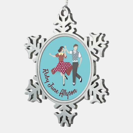 Swing Dance Tin Sneeuwvlok Ornament (Rechts)