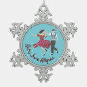 Swing Dance Tin Sneeuwvlok Ornament (Voorkant)
