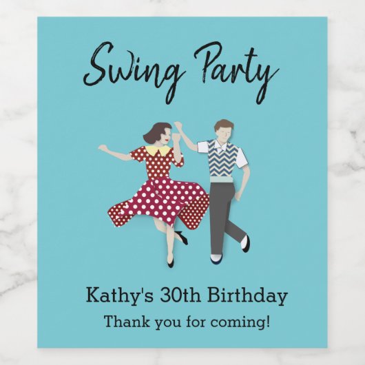 Swing Dance Wijn Etiket (Enkel label)