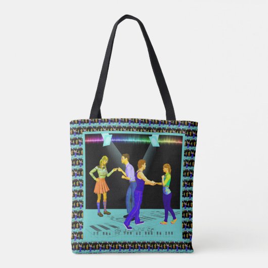 Swing Dancers Coupes met glans Tote Bag (Achterkant)