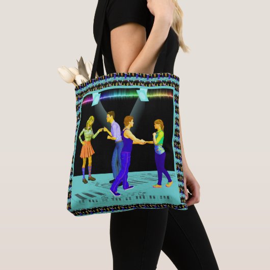 Swing Dancers Coupes met glans Tote Bag (Dichtbij)