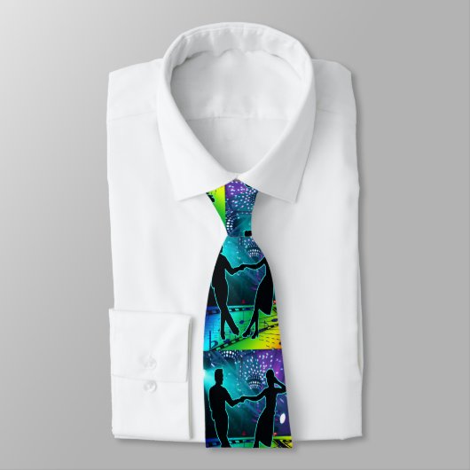 Swing Dancers Lights en Music Necktie Stropdas (Gebonden)