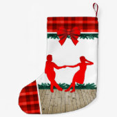 Swing Dancers met rode beschermplaat Kleine Kerstsok (Achterkant)