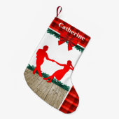 Swing Dancers met rode beschermplaat Kleine Kerstsok (Voorkant (Hangend))