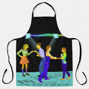 Swing Dancers on Musical Note Floor Schort