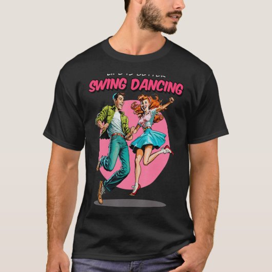 Swing Dancing 1950s Sock Hop Lindy Hop Dance T-shirt (Voorkant)