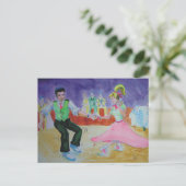 Swing Dancing op zaterdagavond Briefkaart (Staand voorkant)