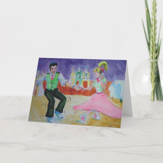 Swing Dancing op zaterdagavond Kaart (Voorkant)