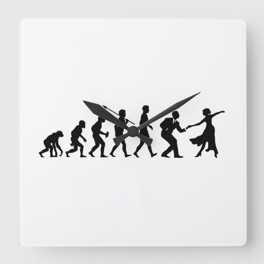 Swing Dancing Vierkante Klok (Voorkant)