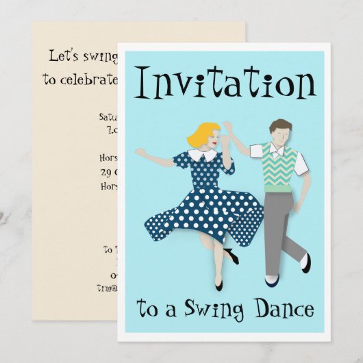 Swing Dansen Kaart (Voorkant / Achterkant)
