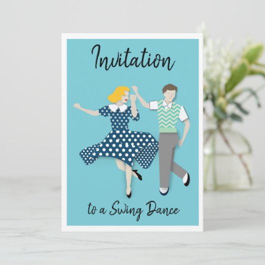 Swing Dansen Kaart (Staand voorkant)