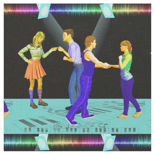 Swing Dansende paren met schijnwerpers 4,5-inch². Stof (Close Up)