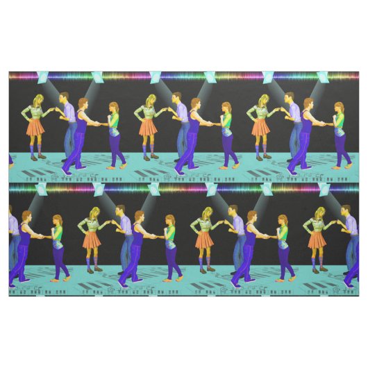 Swing Dansende paren met schijnwerpers 9 inch². Stof (Fat Quarter)