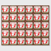 Swing dansers met Garland Trim Kerstmis Cadeaupapier (Vlak)