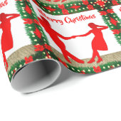 Swing dansers met Garland Trim Kerstmis Cadeaupapier (Rol Hoek)