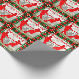 Swing dansers met Garland Trim Kerstmis Seizoen's Cadeaupapier