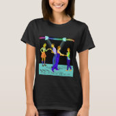 Swing dansers op muzieknotenvloer t-shirt (Voorkant)