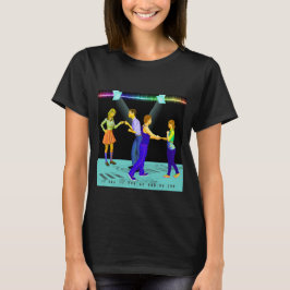 Swing dansers op muzieknotenvloer t-shirt