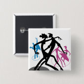 Swing en Dans Vierkante Button 5,1 Cm (Voorkant /achterkant)