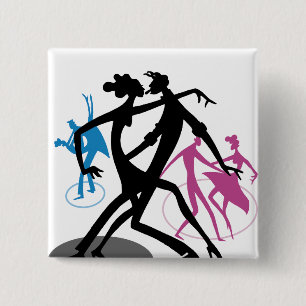 Swing en Dans Vierkante Button 5,1 Cm