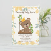 Swing Flora Prince Beer Baby shower Uitnodiging (Staand voorkant)