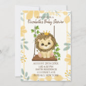 Swing Flora Prince Lion Boy Baby shower Kaart (Voorkant)