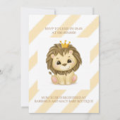 Swing Flora Prince Lion Boy Baby shower Kaart (Achterkant)