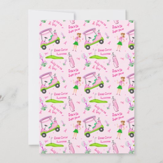 Swing for Pink Golf Outing Breast Cancer Kaart (Achterkant)