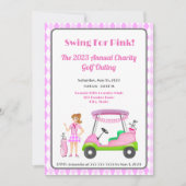 Swing For Pink Golf Toernooi Borstkankerbewustzijn Kaart (Voorkant)