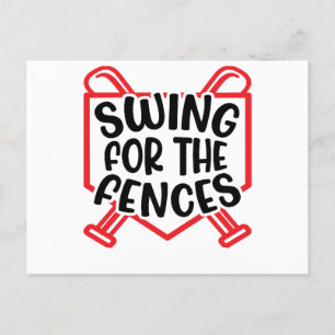 Swing for the Fences Baseball Girls Boys Briefkaart
