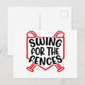 Swing for the Fences Baseball Girls Boys Briefkaart (Voorkant / Achterkant)