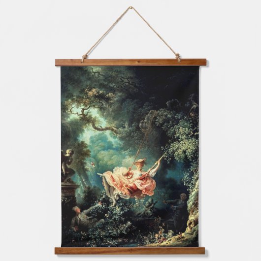Swing -  Franse Rococo Art van Fragonard Hangend Wandkleed (Voorkant)