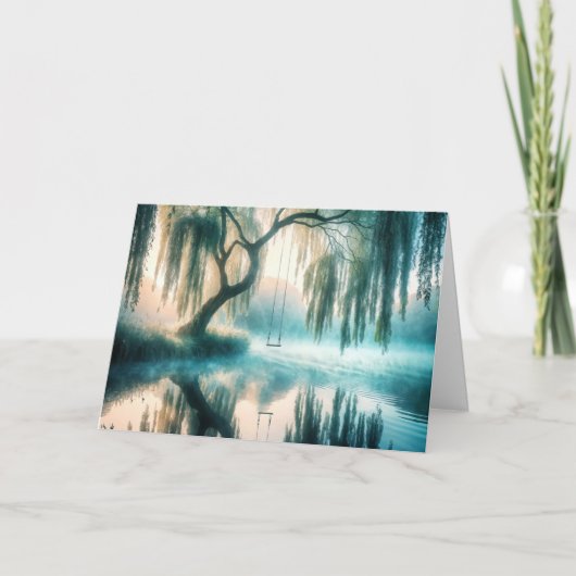 Swing Hanging Van Een Boom Denkend Aan Jou Kaart (Voorkant)