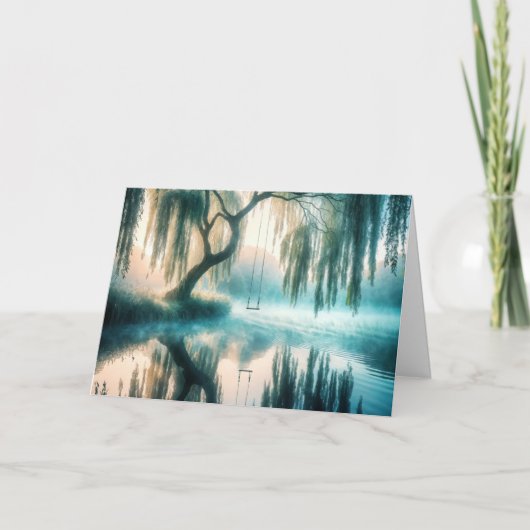 Swing Hanging Van Een Boom Voor Sympathie Kaart (Voorkant)