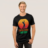 SWING HARD LIVE EASY MOTIVATIE GOLF Tri-Blend SHIRT (Voorkant volledig)